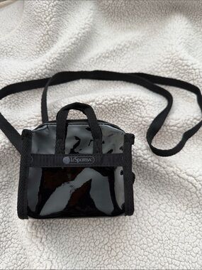 LeSportsac Black Patent Mini Crossbody Tote